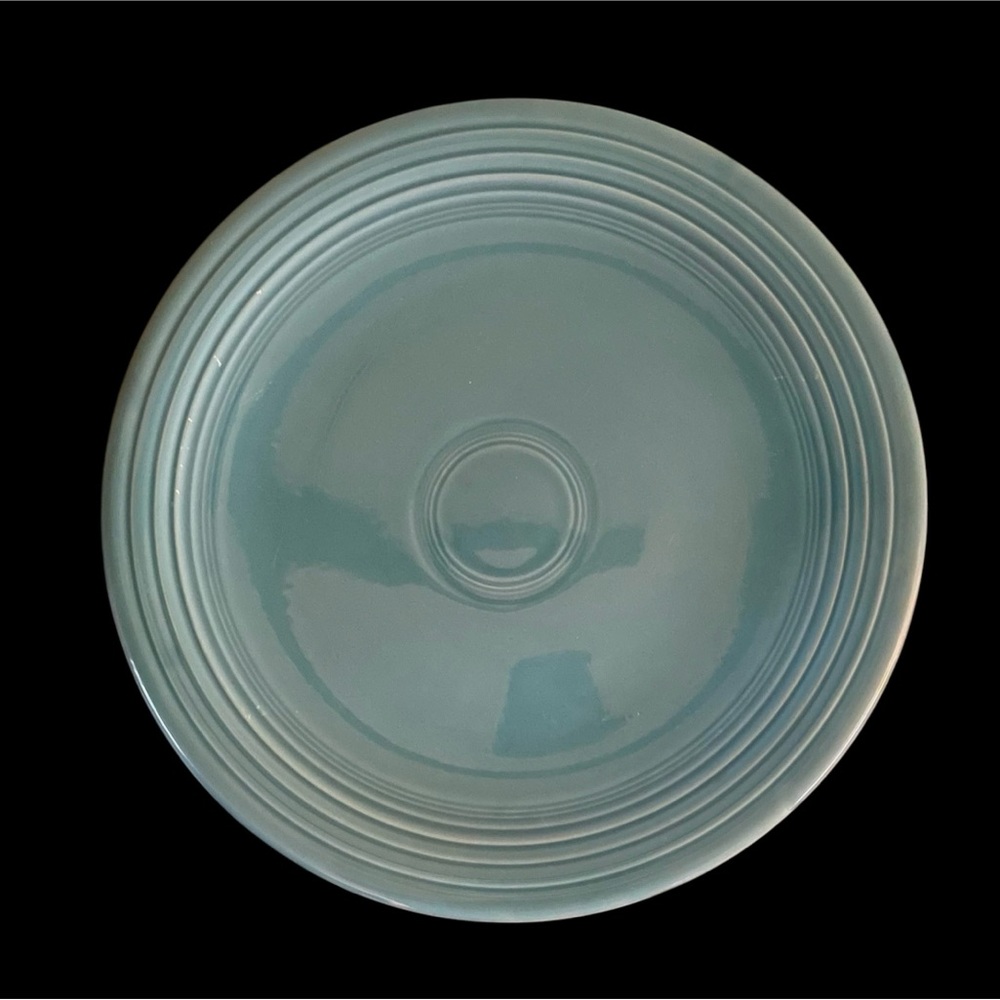 Vintage Original Fiesta Turquoise Chop Platter. Circa 1945. 12 & 1/4” wide.